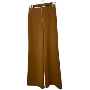 Forever 21 slacks pants trousers women's small brown mustard high waist zip frnt